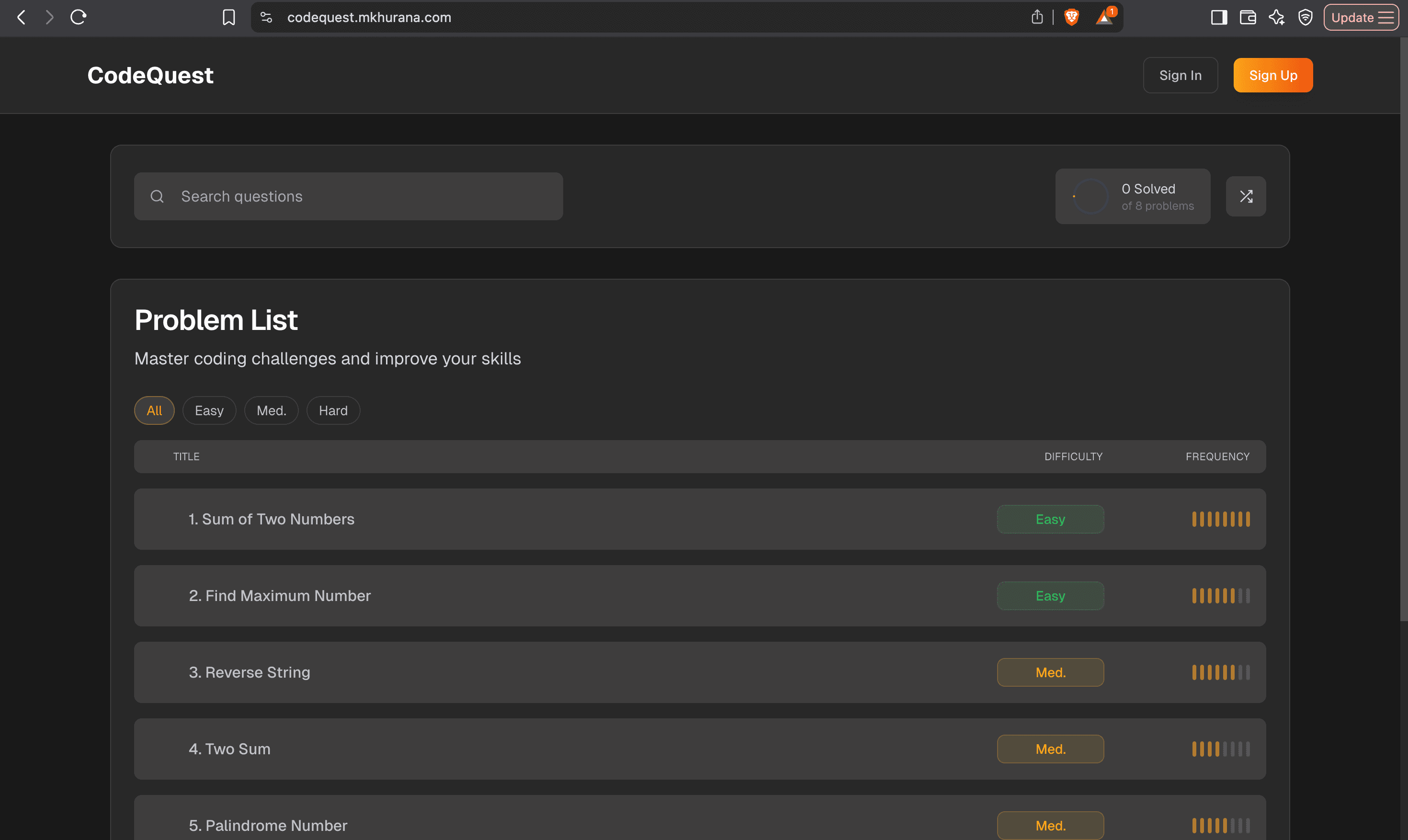 CodeQuest screenshot